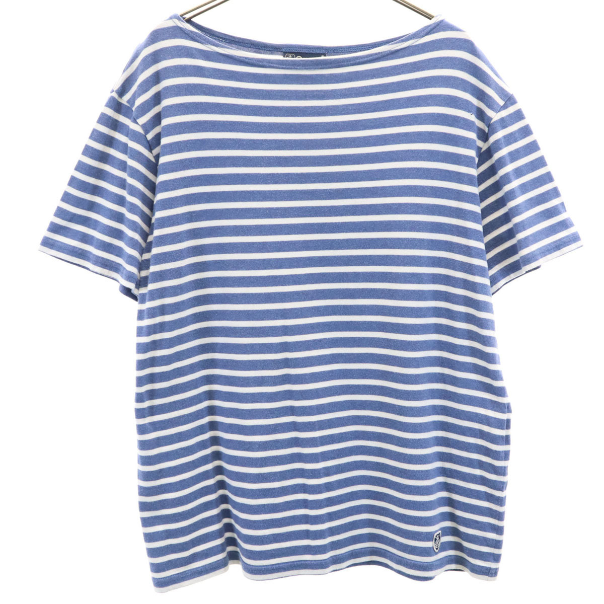 ORCIVAL オーシバル BEAUTY&YOUTH別注 日本製 ボーダー柄 半袖 ボートネック バスクシャツ 4 青紺 メンズ拍卖