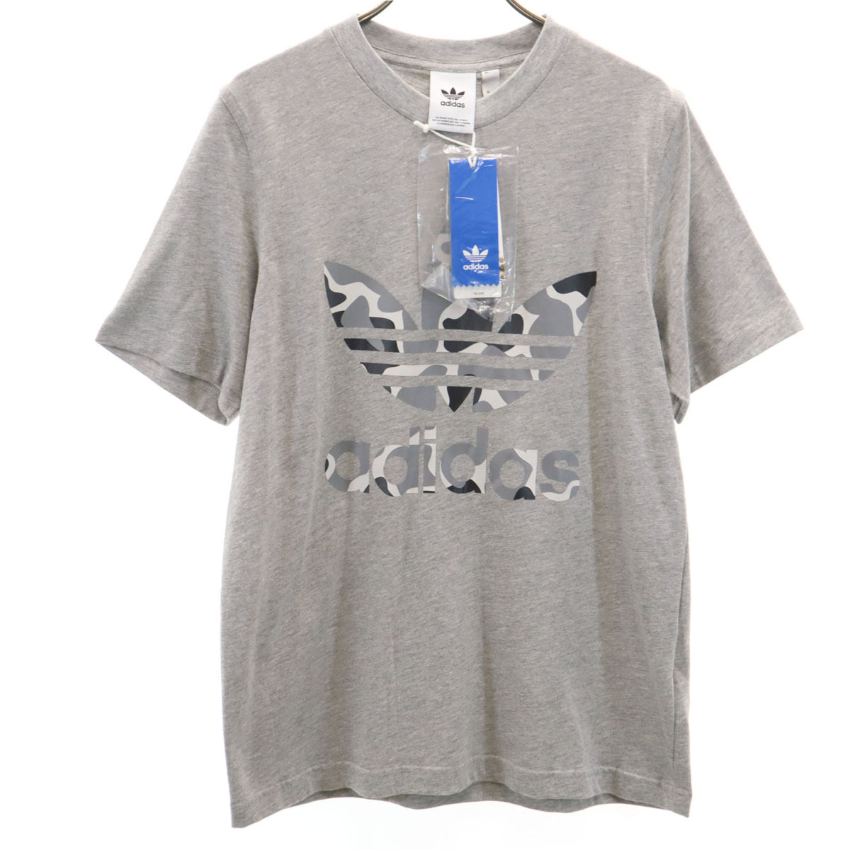 未使用 adidas Originals アディダスオリジナルス トレフォイルロゴ 半袖 Tシャツ S グレー メンズ拍卖