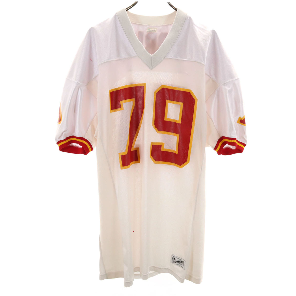 POWERS Mfg. Co 90s USA製 オールド 半袖 ゲーム シャツ XL 白 アメフト メンズ拍卖