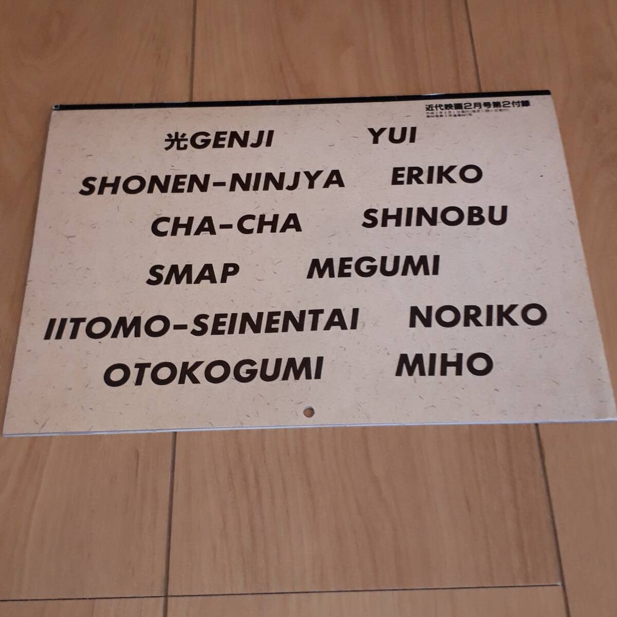 近代映画 付録 アイドルカレンダー 1990拍卖