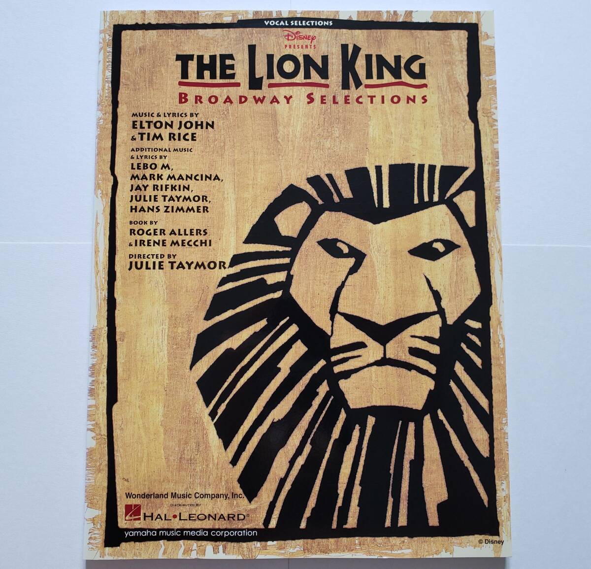 ピアノ・ボーカル・セレクション ライオン・キング ブロードウェイ ミュージカル版 ディズニー PIANO VOCAL LION KING 楽譜 ピアノ スコア拍卖