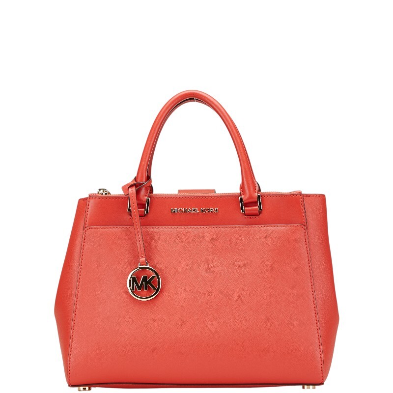 マイケルコース ロゴ金具 ハンドバッグ トートバッグ レッド レザー レディース Michael Kors 【中古】拍卖