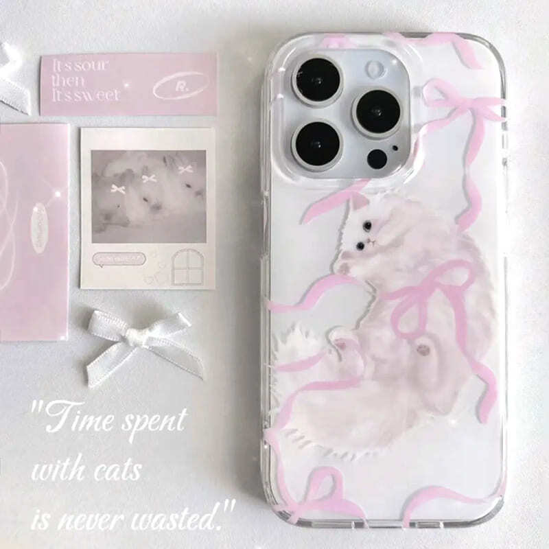 【アウトレット】iPhone12 ケース カバー 韓国 ピンク リボン 猫 キャット 動物 ねこ スマホ 超薄型 ラブリー 可愛い おしゃれ CD0011拍卖