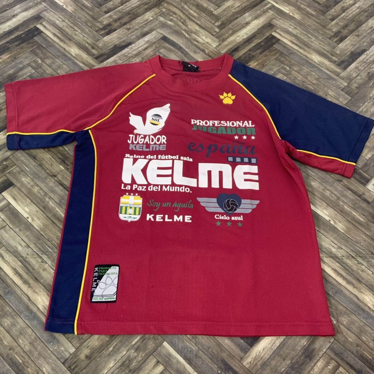 QS1311 KELME ケルメ 半袖Tシャツ スポーツウェア レッド ネイビー メンズM拍卖
