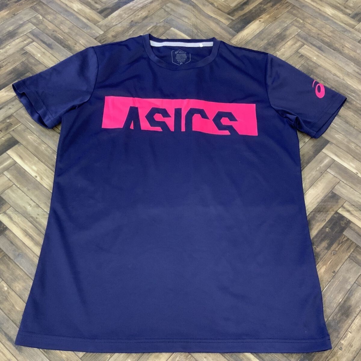 QS1557 asics アシックス 半袖Tシャツ スポーツウェア ネイビー メンズS拍卖