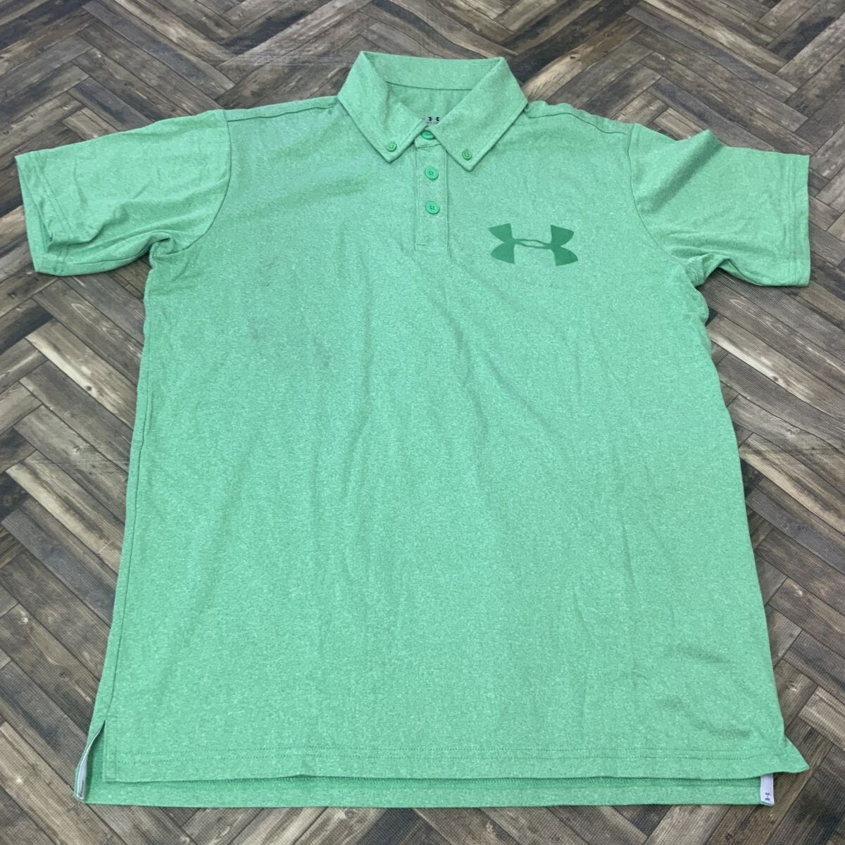 QS1200 アンダーアーマー 半袖ポロシャツ スポーツウェア グリーン メンズM拍卖