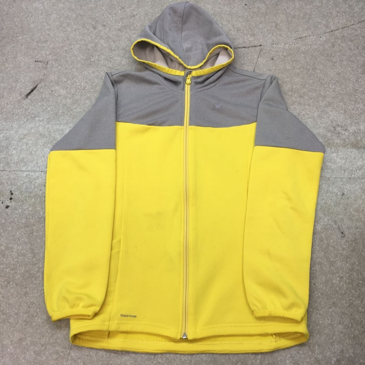 QS529 ルコック パーカー ジップアップ スポーツウェア レディースO グレー黄色拍卖