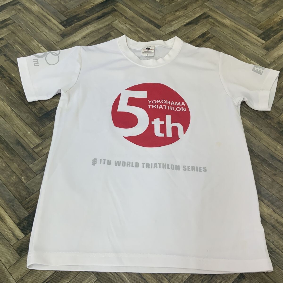 QS457 横浜トライアスロン 半袖Tシャツ スポーツウェア ホワイト メンズS拍卖