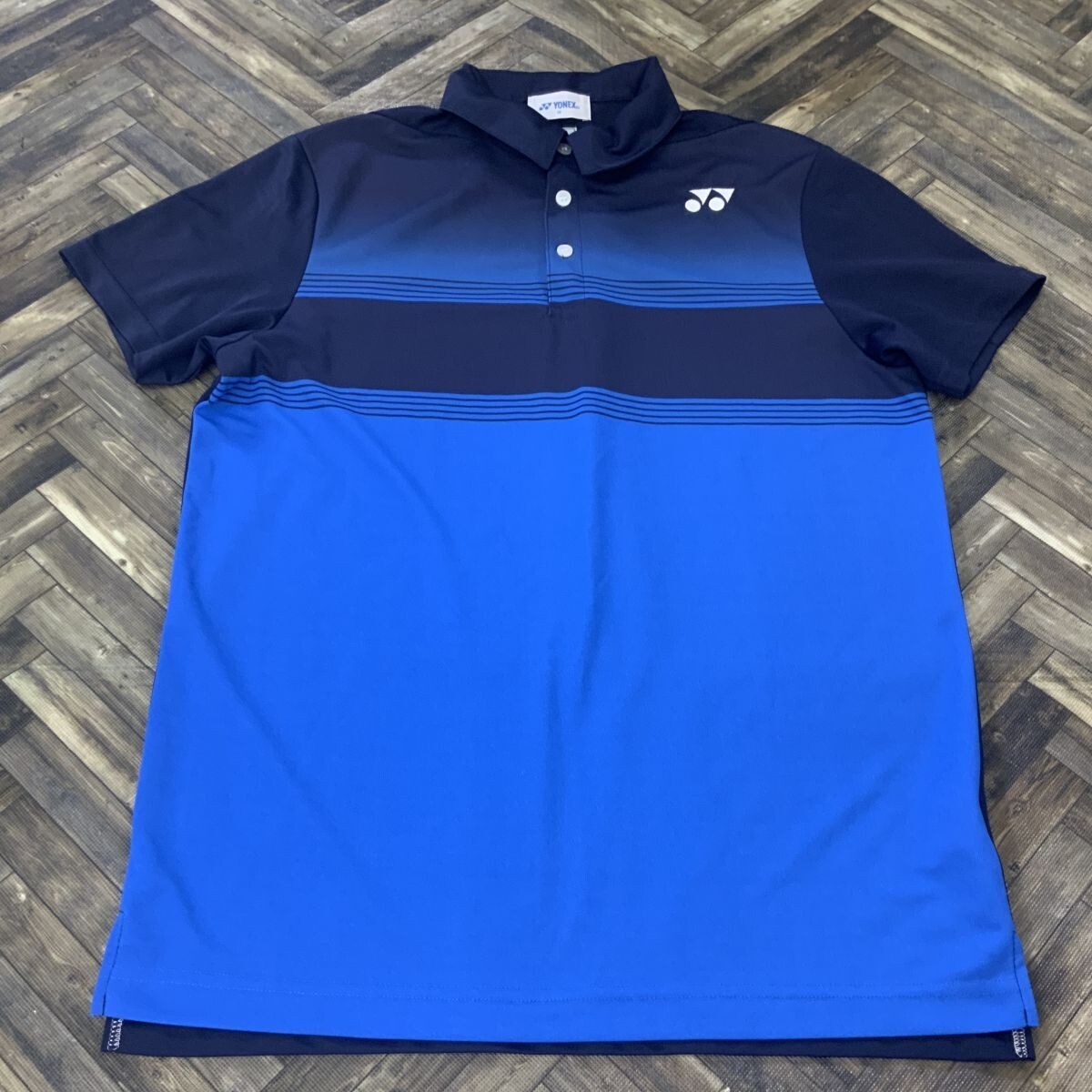 QS1232 YONEX ヨネックス 半袖ポロシャツ スポーツウェア ネイビー メンズM拍卖