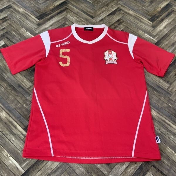 QS295 YONEX ヨネックス 半袖ユニフォーム 実物 レッド メンズL拍卖