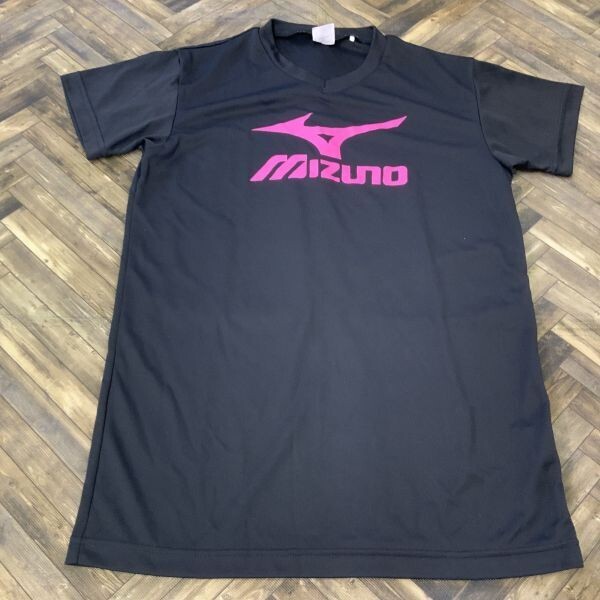 QS977 mizuno ミズノ 半袖Tシャツ スポーツウェア ビッグロゴ ブラック メンズS拍卖