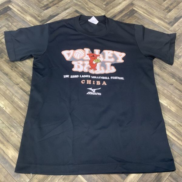 QS17 MIZUNO ミズノ 半袖Tシャツ スポーツウェア 千葉 チーバくん バレーボール ブラック メンズM拍卖