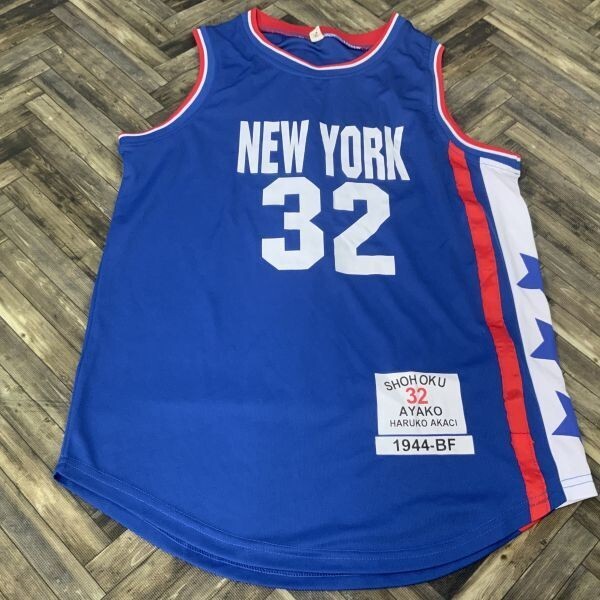 QS49 ダンス衣装 タンクトップ バスケユニフォーム風 ブルー サイズ不明拍卖