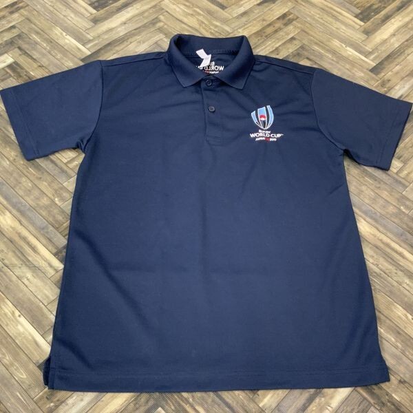 QS270 RUGBY WORLD CUP JAPAN2019 STAFF 半袖ポロシャツ スポーツウェア ネイビー メンズM拍卖