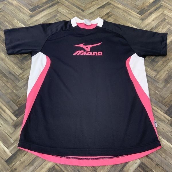 QS934 mizuno ミズノ 半袖Tシャツ スポーツウェア ブラック ピンク メンズL拍卖