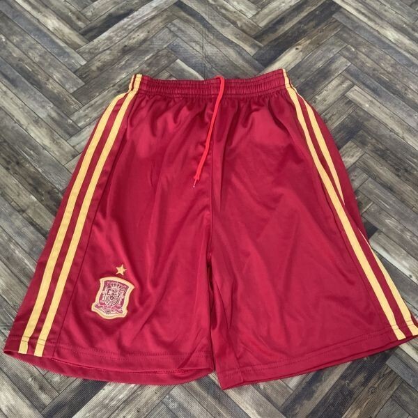 QS39 ハーフパンツ スポーツウェア サッカー スペイン代表カラー レッド メンズL拍卖