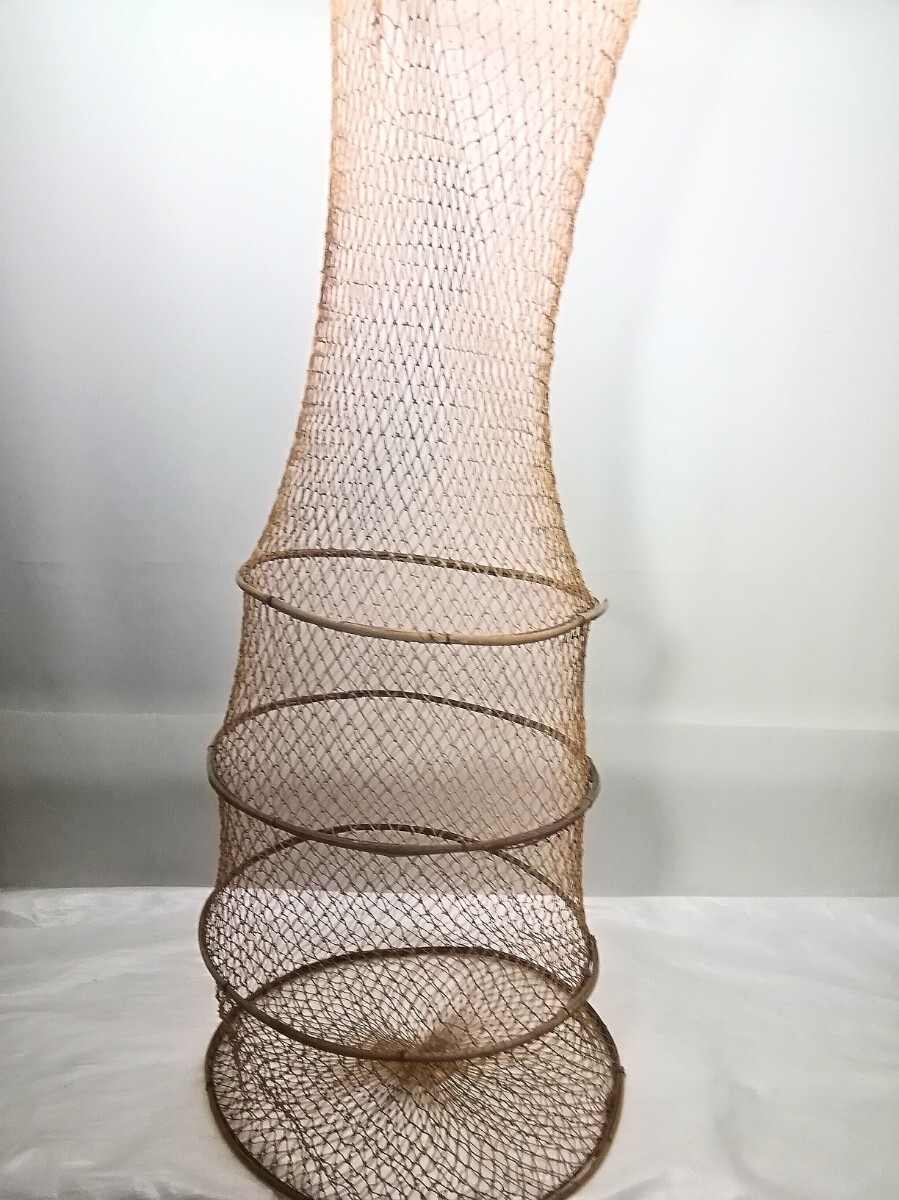 魚ビク びく 古網 レトロ 魚入れ 釣り具 魚籠 古いビク 魚網フィッシング 骨董 置物 飾り物拍卖