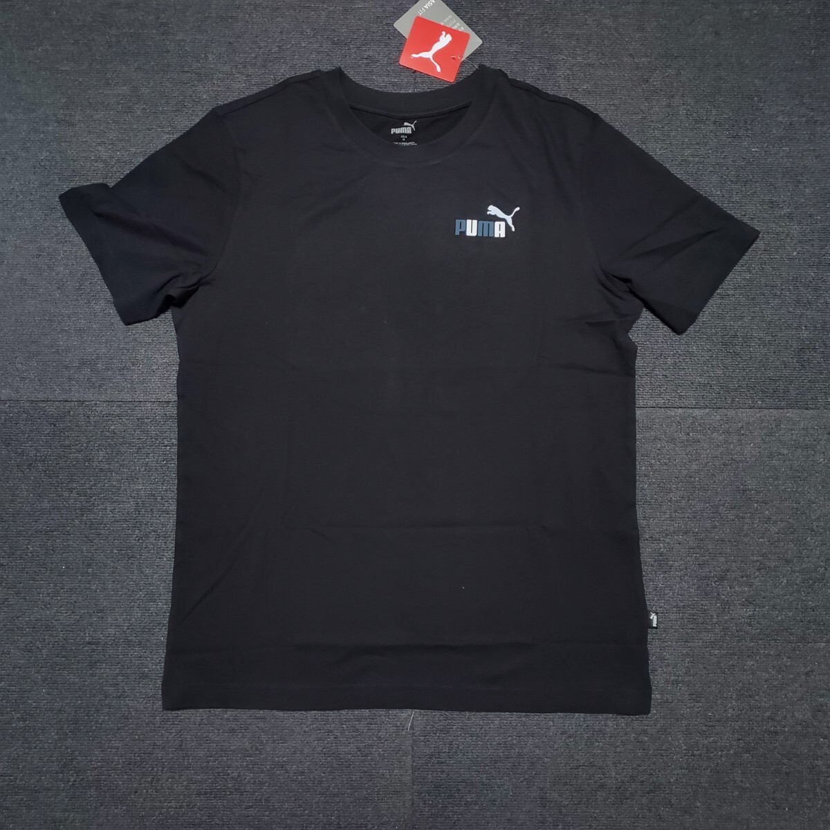 新品 Puma スポーツクラブ Tシャツ 黒 シンプル 綿Tシャツ 半袖 M 拍卖