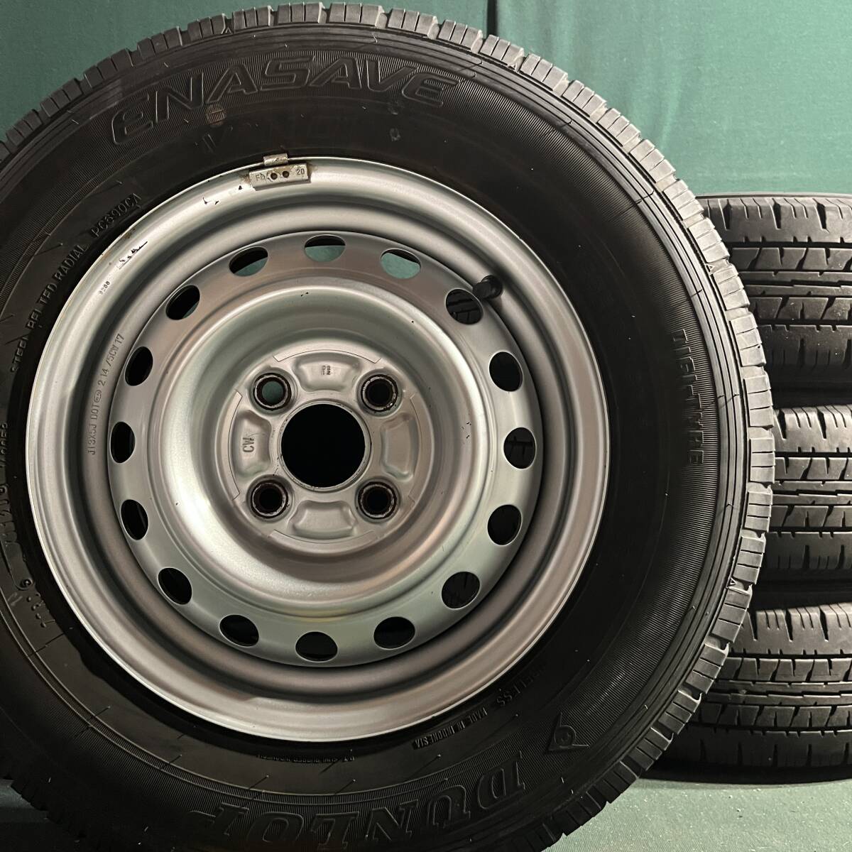 バリ溝★ 165R13 LT 6PR (165/80R13)相互 VAN01 4本セット プロボックス/サクシード 4穴 PCD100 13×5J ET+39 ハブ54mm夏タイヤ拍卖