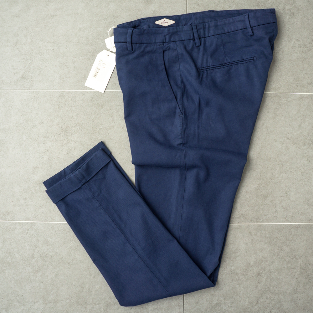 新品★イタリア製 SIVIGLIA コットン バスケット織り ストレッチ パンツ 44 シヴィリア インコテックス スローウェアグループ拍卖