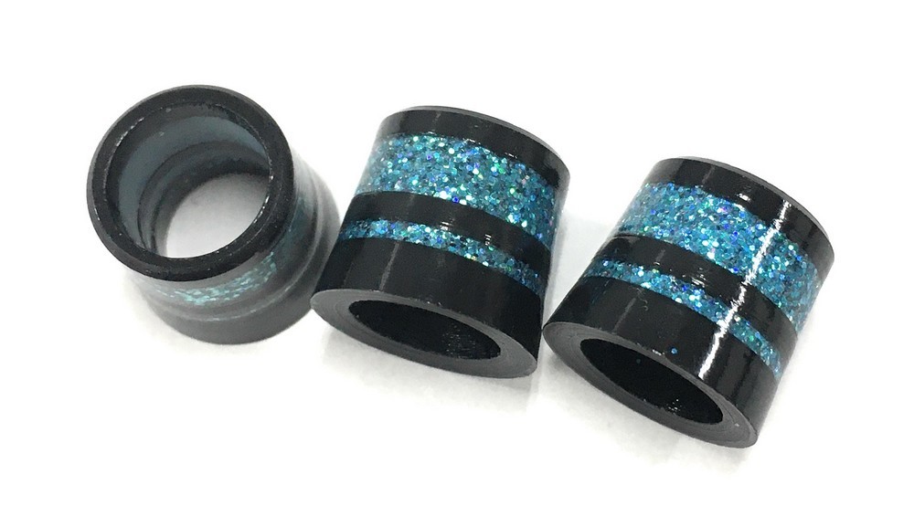 ゴルフ用品 350tip用 フェルール ゴルフソケット 黒xブルーメタリックライン 【3個】8.9×12×13.2 ユーティリティ用 グリッタースリーブ 拍卖