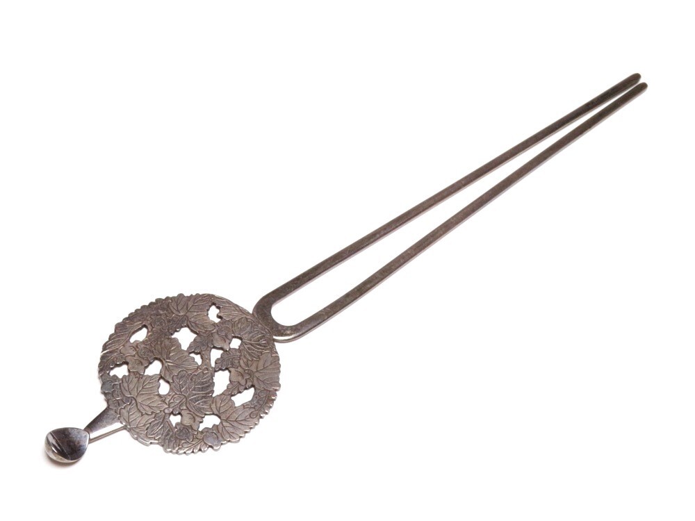 【10606】和装小物 (明治・大正・昭和) 桐彫金 かんざし(初品・買取品)拍卖