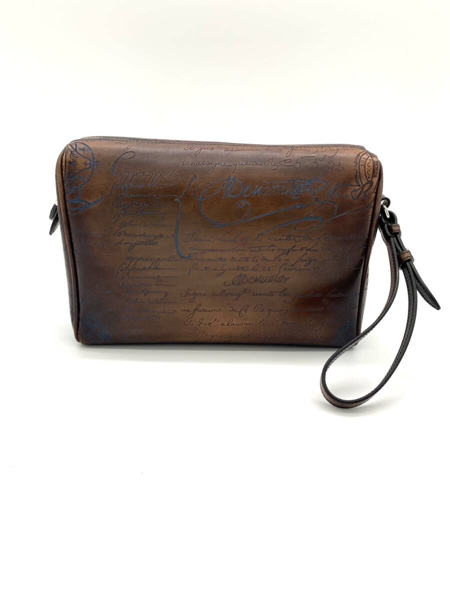 【定価238000円】極美品 Berluti ベルルッティ カリグラフィ ローズウッド スクリットレザー セカンドバッグ ポーチ 拍卖