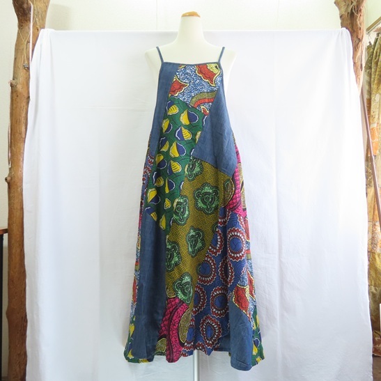 〓ほつれ有り〓 新品 〓 アフリカン キャミワンピ 〓 エスニック アジアン アフリカ おしゃれ 〓G605拍卖