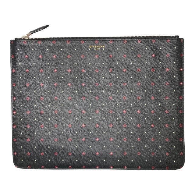 GIVENCHY ジバンシィ クラッチバッグ レザー 総柄 ブラック拍卖