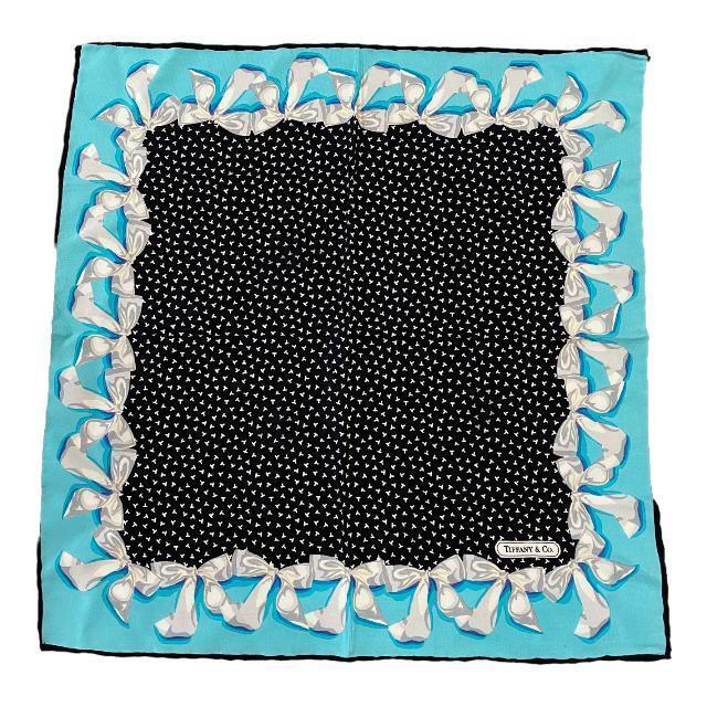 TIFFANY&Co. ティファニー スカーフ バンダナ リボン柄 シルク拍卖