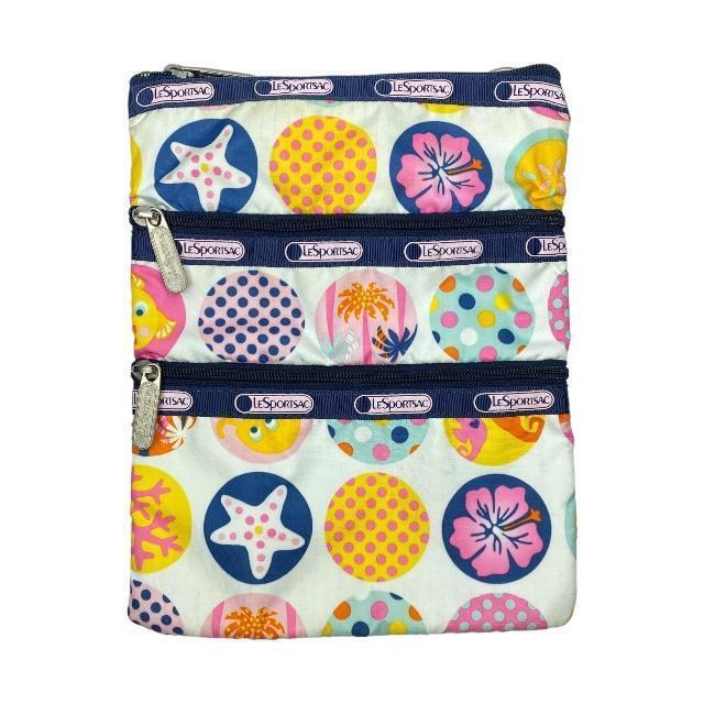 LeSportsac レスポートサック ショルダーバッグ 総柄 魚 ホワイト拍卖