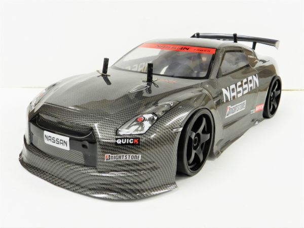 ☆ターボ機能付き☆ 2.4GHz 1/10 ドリフトラジコンカー R35 GTR タイプ カーボンブラック 【塗装済み完成品・フルセット】拍卖