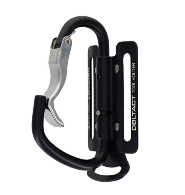 DBLTACT 軽量 アルミツールフック (ブラック) DT-ABM-B 湾曲ゲート×爪付き 折り畳み式 ツールホルダー拍卖