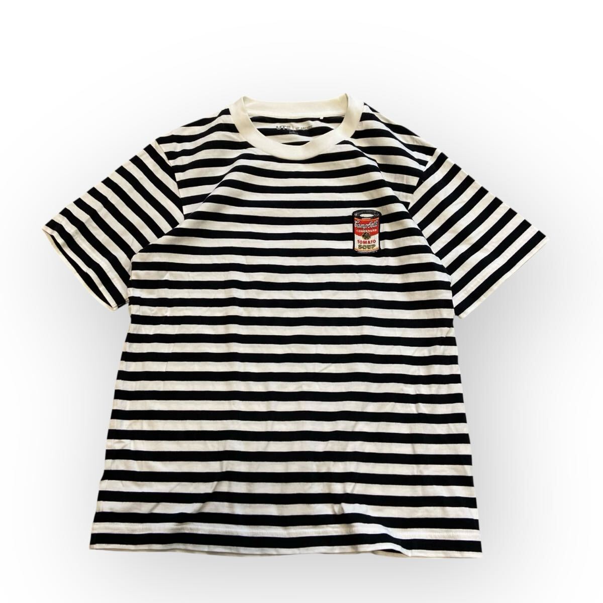 【送料無料】UNIQLO ユニクロ UTアーカイブ UT アンディ・ウォーホル 半袖Tシャツ ボーダー レディースメンズXS拍卖