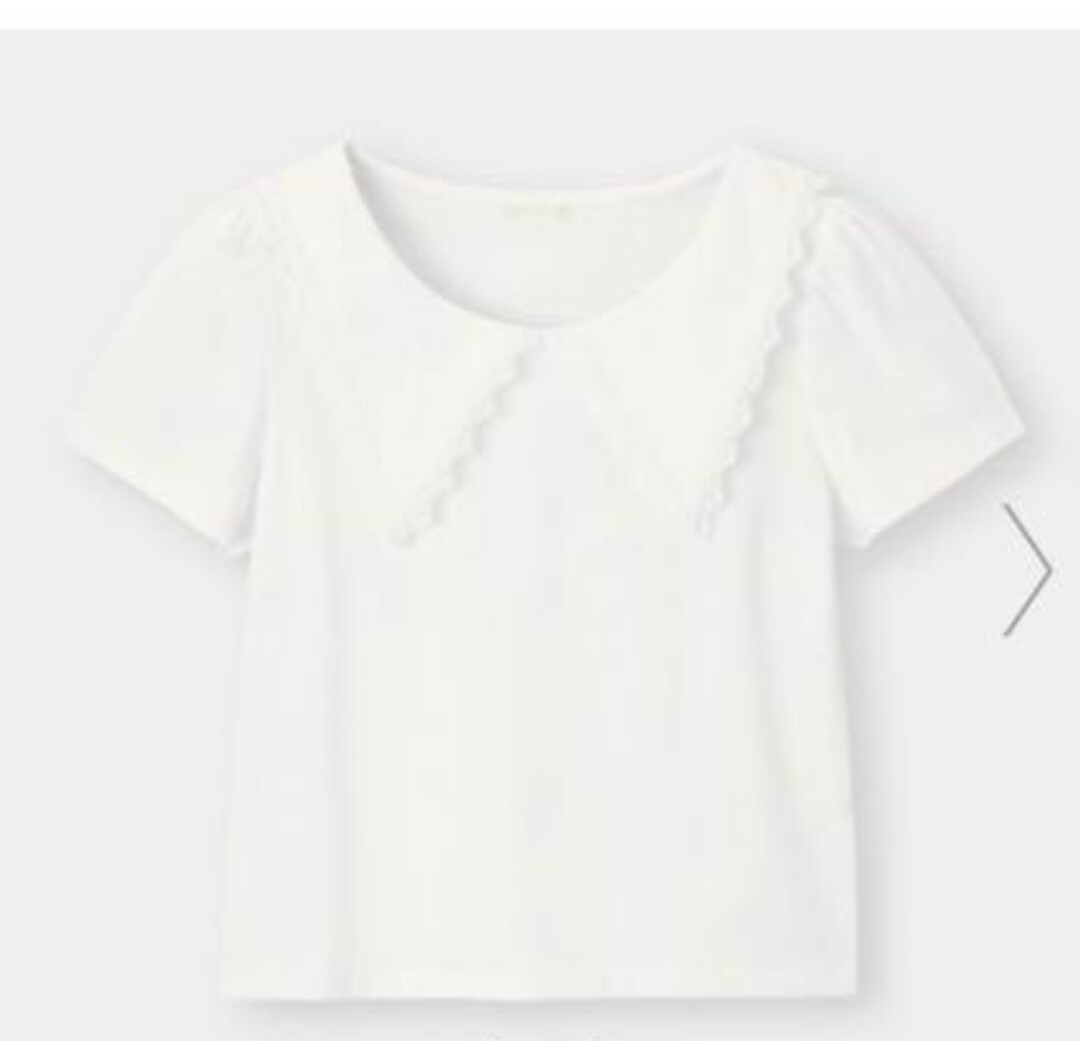 新品 GU ビッグカラーTシャツ 半袖 白 UNIQLO ユニクロ拍卖