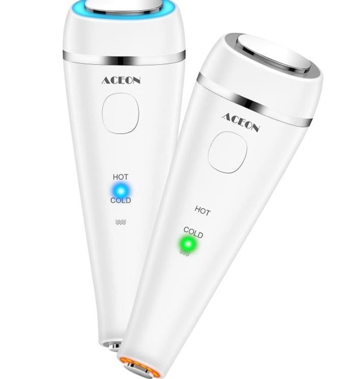 美顔器 温冷美顔器 目元美顔器 LED光 1台8役 超音波美顔器 イオン導入 イオン導出 小顔 USB充電式 自宅用美顔器拍卖