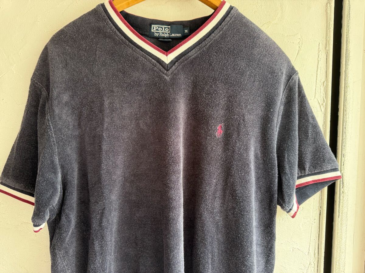 ポロラルフローレン パイルVネックカットソー ビンテージ Tシャツ タオル地拍卖