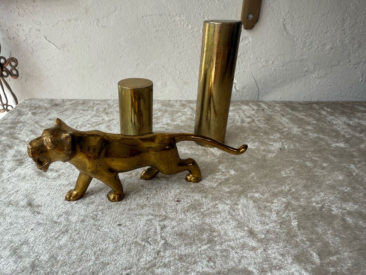 真鍮トラ 置物 オブジェクト ビンテージ アンティーク モダンアート オブジェ拍卖