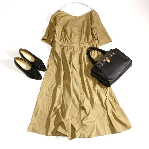 美品 Urban Research アーバンリサーチ 大人可愛い ウエストギャザー バックデザイン コットン ワンピース F 春 夏 25A06拍卖