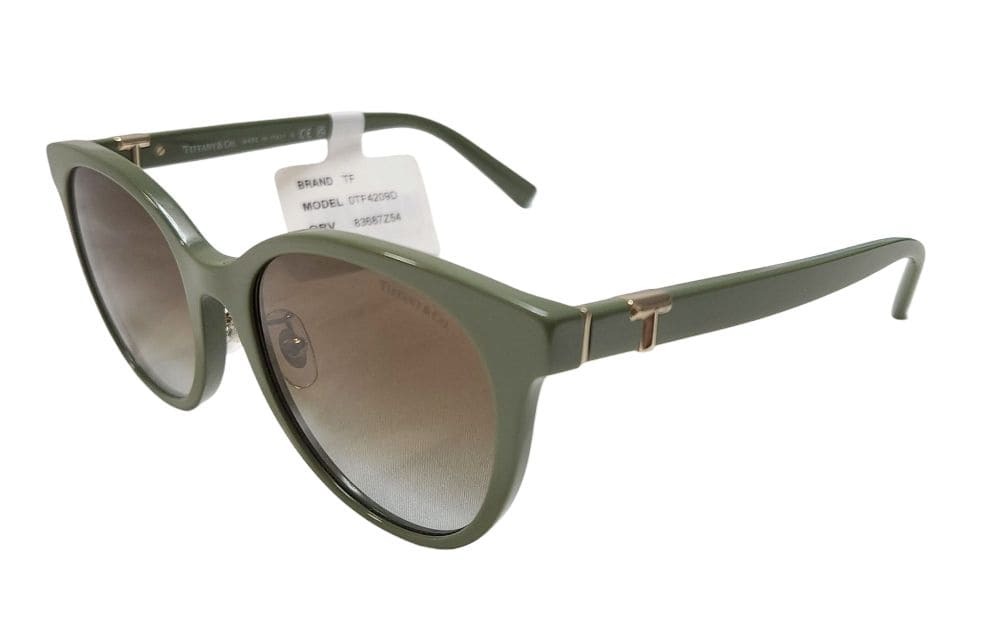 未使用 ティファニー サングラス グリーン カーキ ティファニーT ラウンド TF4209D TIFFANY レディース 【中古】拍卖