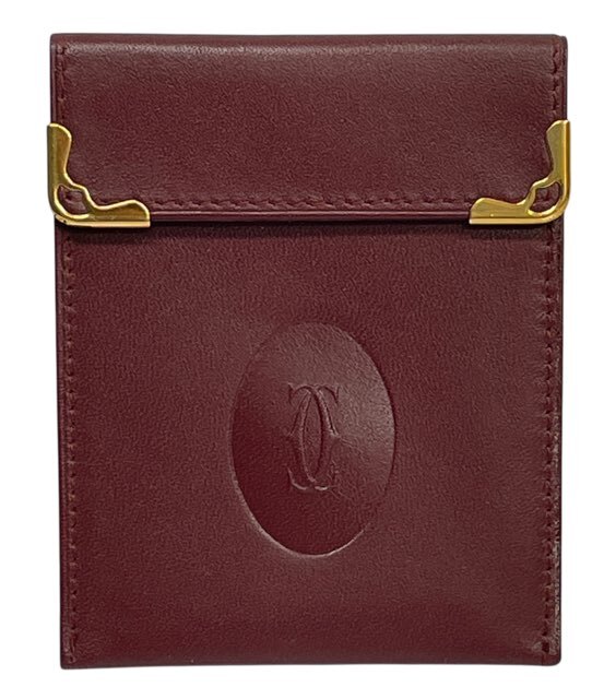 カルティエ マスト パスケース ポケット付き コインケース 小銭入れ マスト レザー Cartier メンズ レディース 【中古】拍卖