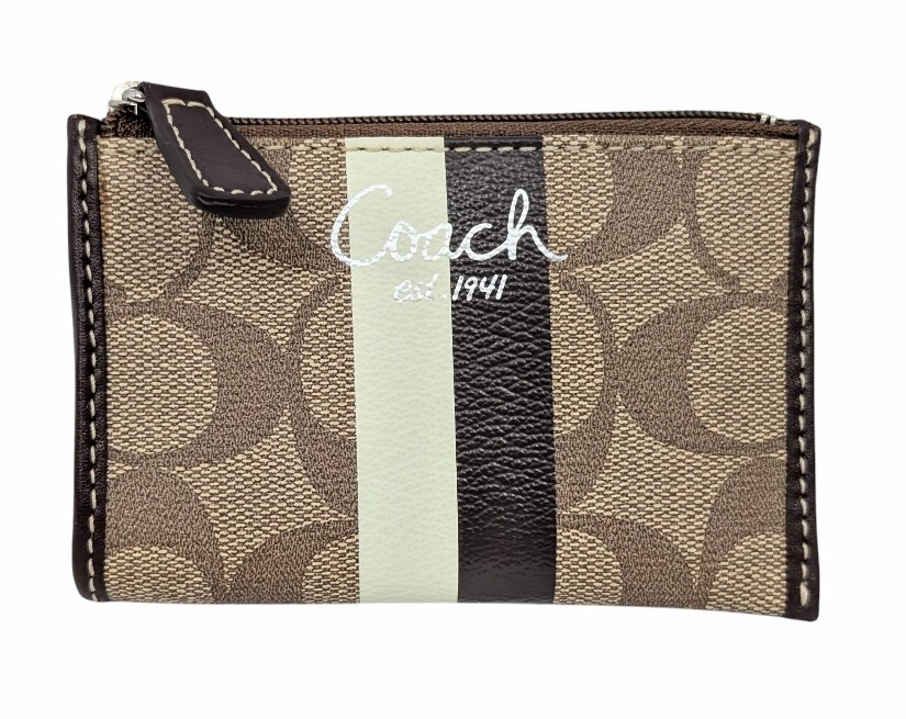 未使用 コーチ コインケース キーリング付き PVC カードケース 小銭入れ ベージュ F43552 COACH 【中古】拍卖