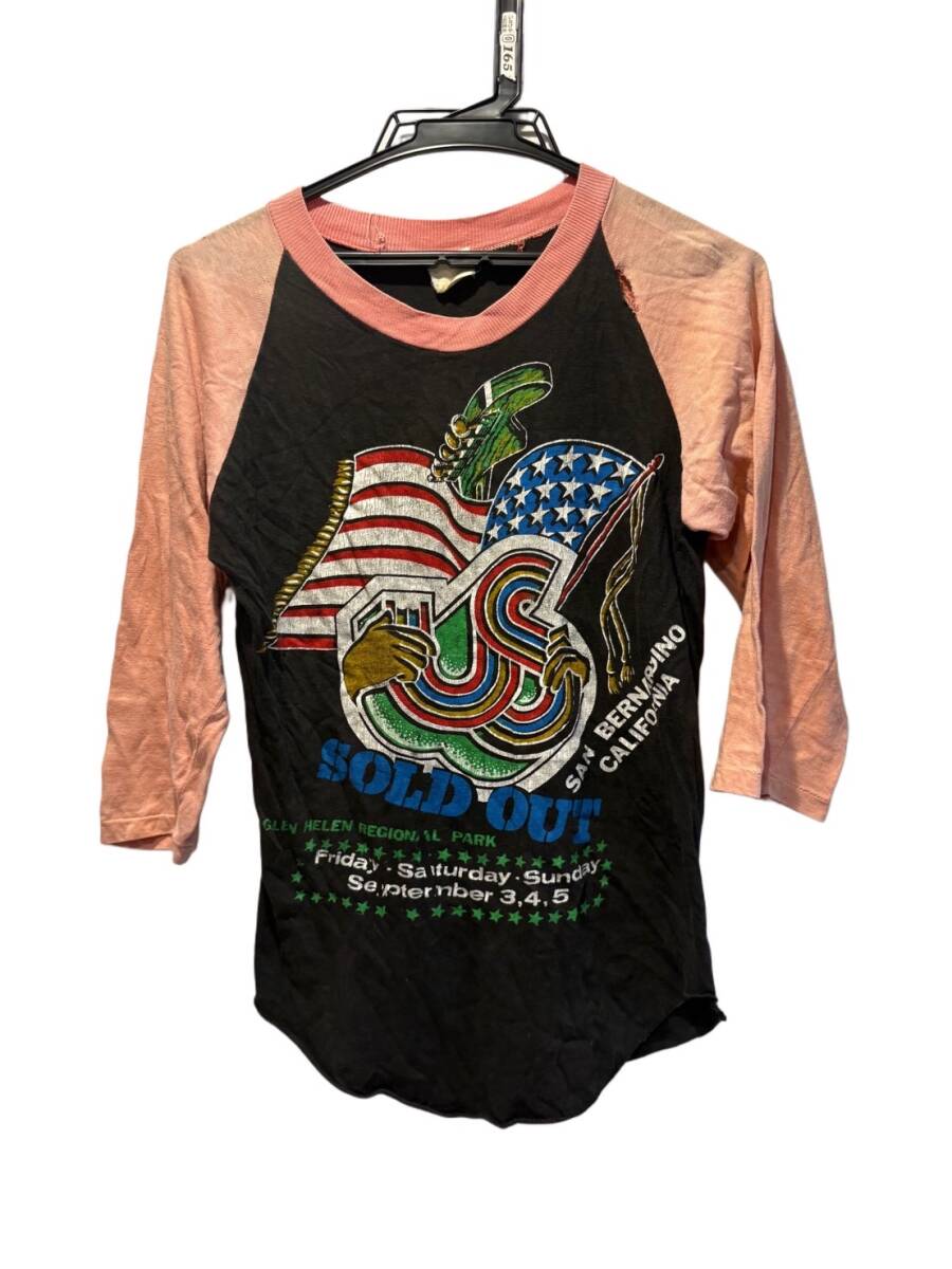 90's vintage SAN BERNARDINO CALIFORNIA SOLD OUT 7分袖ラグランTシャツ US Festival バンT ロックT拍卖