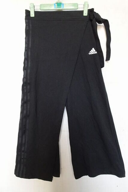 adidas/アディダス/タイパンツ/ラップパンツ/ワイドパンツ/Tシャツ系素材/くるぶし上丈/フィットネス/ダンス/黒/ブラック/OTサイズ(6/19R7)拍卖