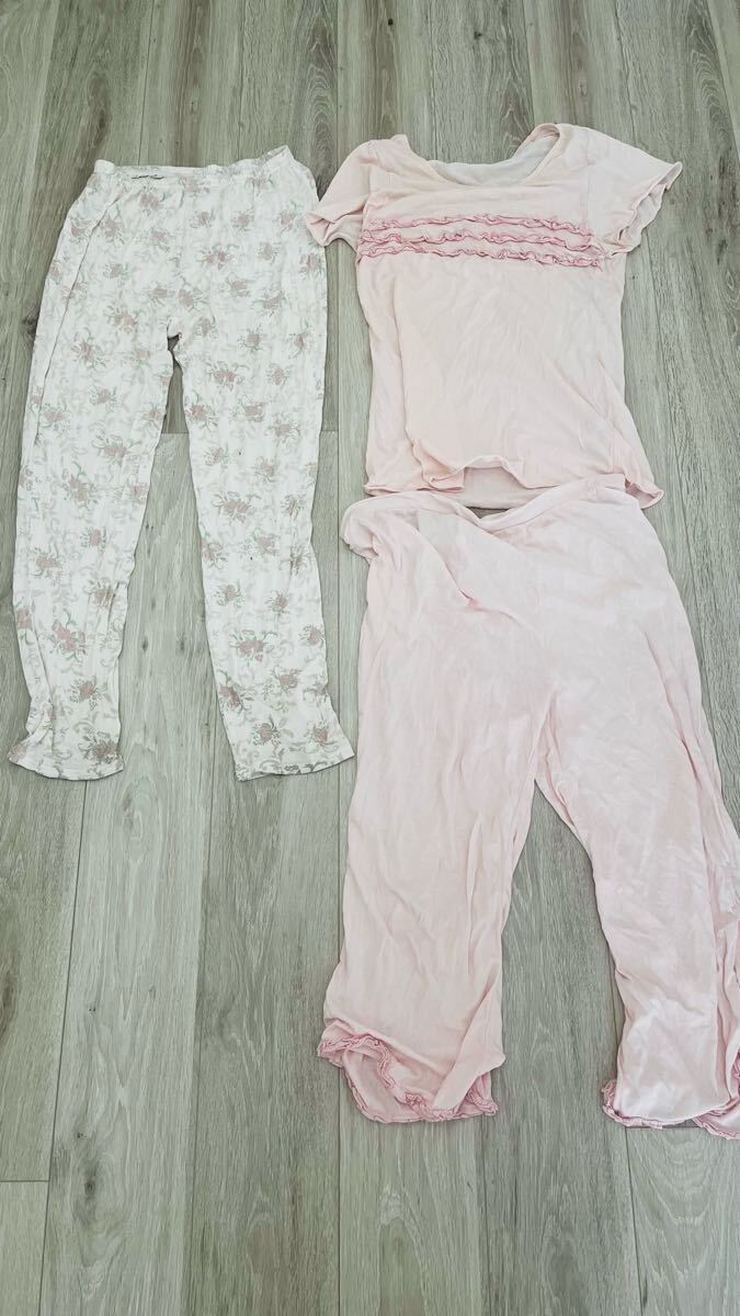 Peach John ピーチジョン フリル フラワー ルームウェア パジャマ ピンク 3点セット 花柄拍卖