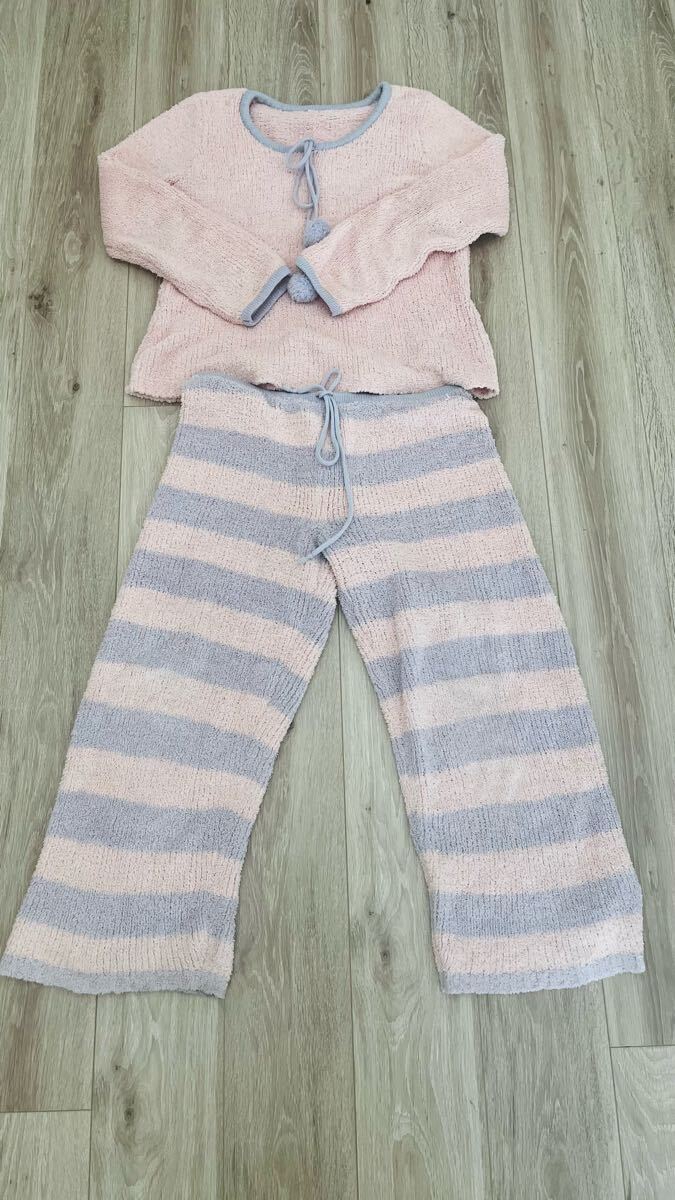 Peach John ピーチジョン ベビードール モコモコ ワンピース ネグリジェ ルームウェア パジャマ ピンク M ボーダー拍卖