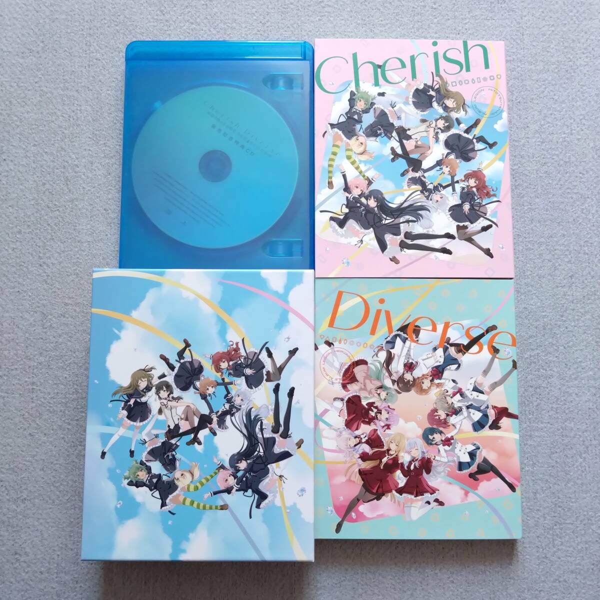 アサルトリリィ Cherish(CD+Blu-ray)+Diverse(CD+Blu-ray)+同時購入特典CD+特製収納BOX セット 一柳隊/ヘルヴォル/グラン・エプレ PRカード拍卖