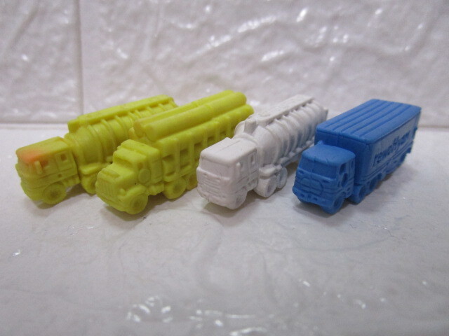 レア!当時物!トラック消しゴムx4個(トレーラーコンボイフォード働く車70s昭和レトロビンテージ玩具おもちゃカー消しミニカー)拍卖