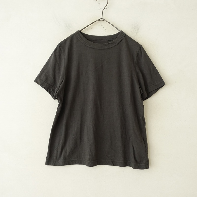 ネストローブ nest Robe *クルーネックTシャツ*Fチャコールグレーコットン天竺カットソー半袖ジャージ(2-2505-607)【02F52】拍卖