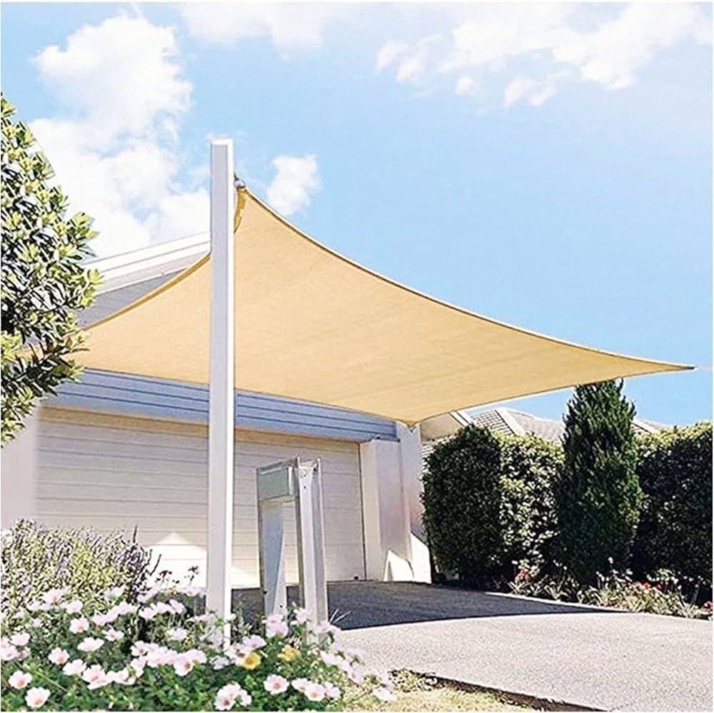 ベランダ 日除け シェード 遮光ネット フリーロープ付き、ベージュ(Size:1X2M) AA0814拍卖